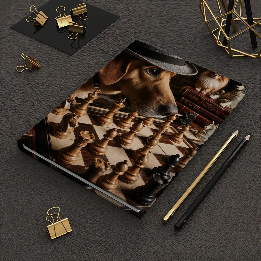 Labrador Dog Playing Chess With Hat – Notebooks