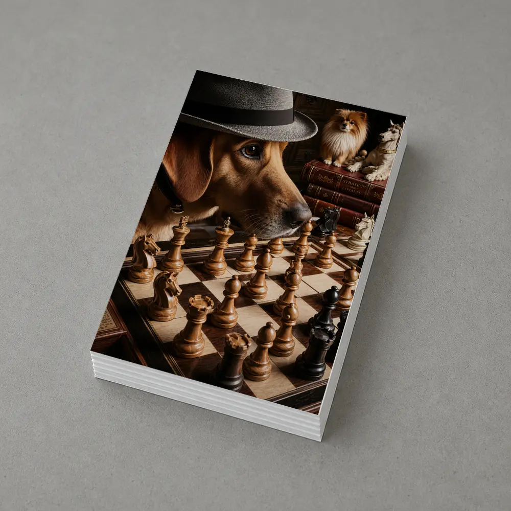 Labrador Dog Playing Chess With Hat – Postcards