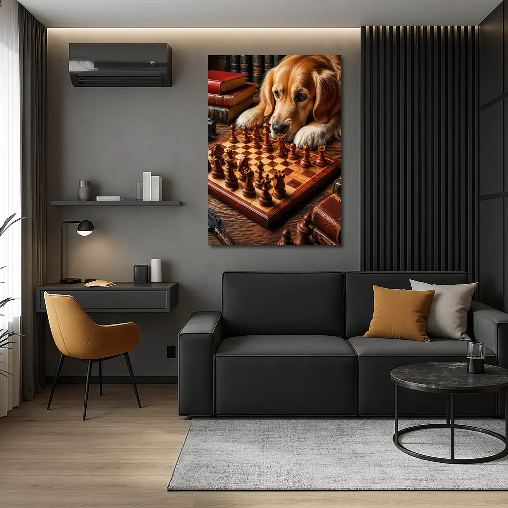 Golden Retriever Dog Chess Board Books – Wall Art