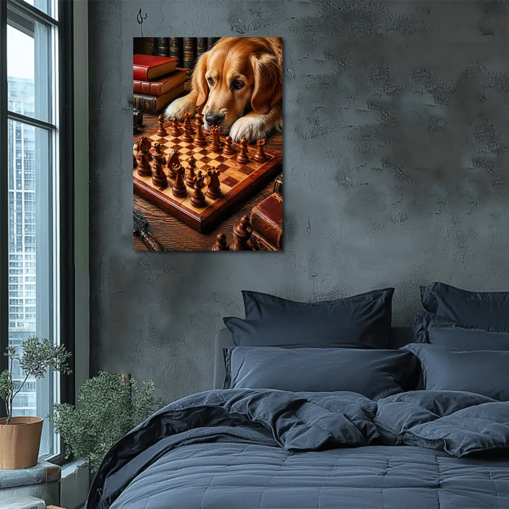 Golden Retriever Dog Chess Board Books – Wall Art