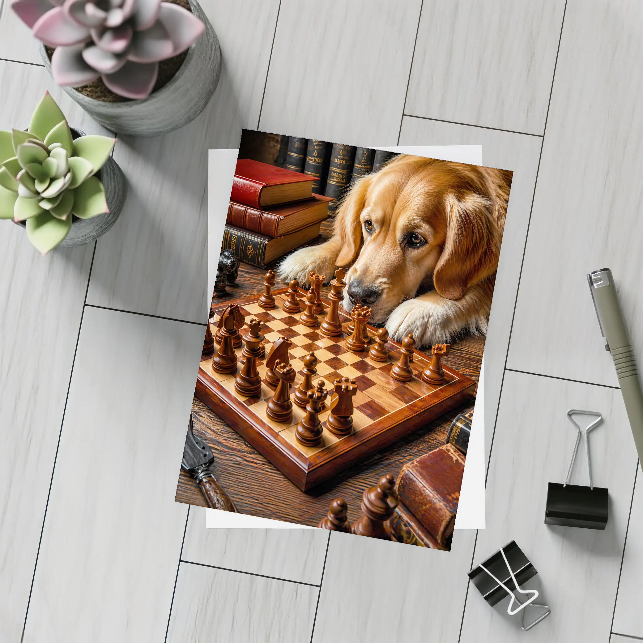 Golden Retriever Dog Chess Board Books – Postcards