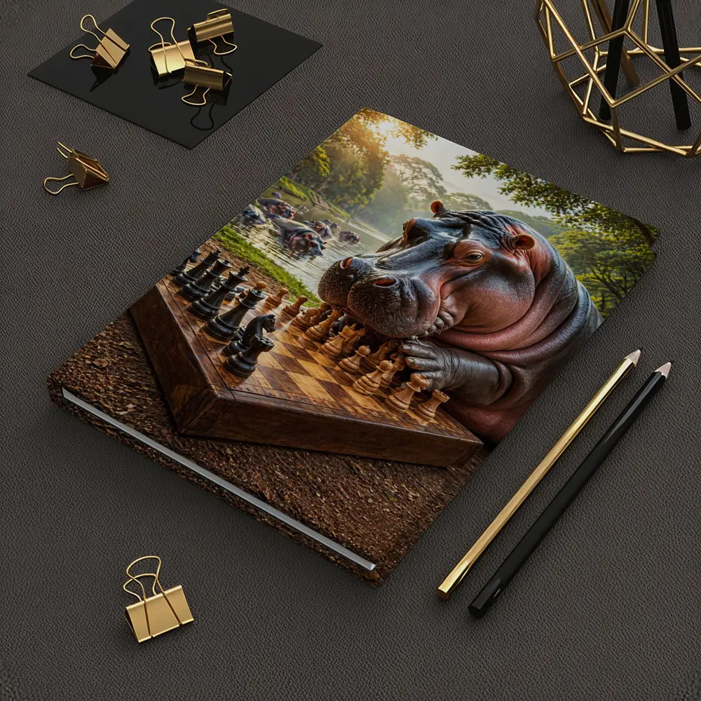 Hippopotamus Playing Chess In Jungle Park – Notebooks