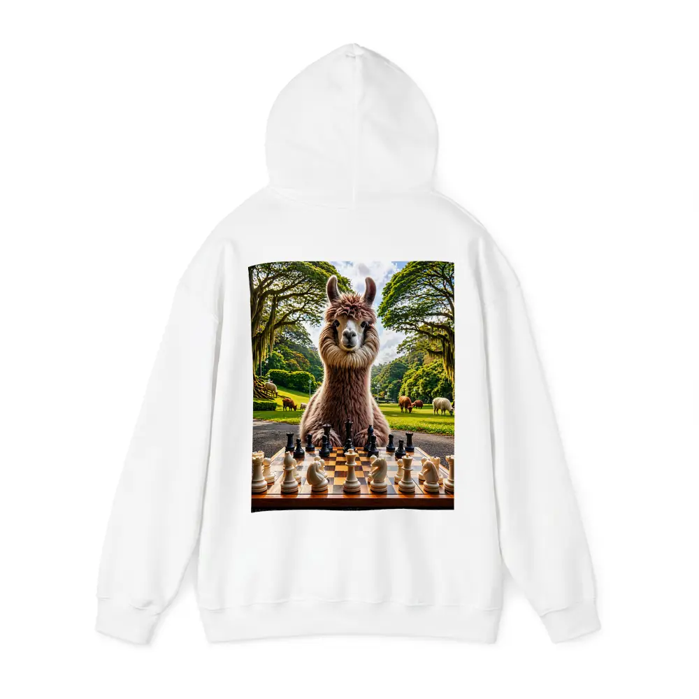 Llama Playing Chess in Green Park – Hoodies