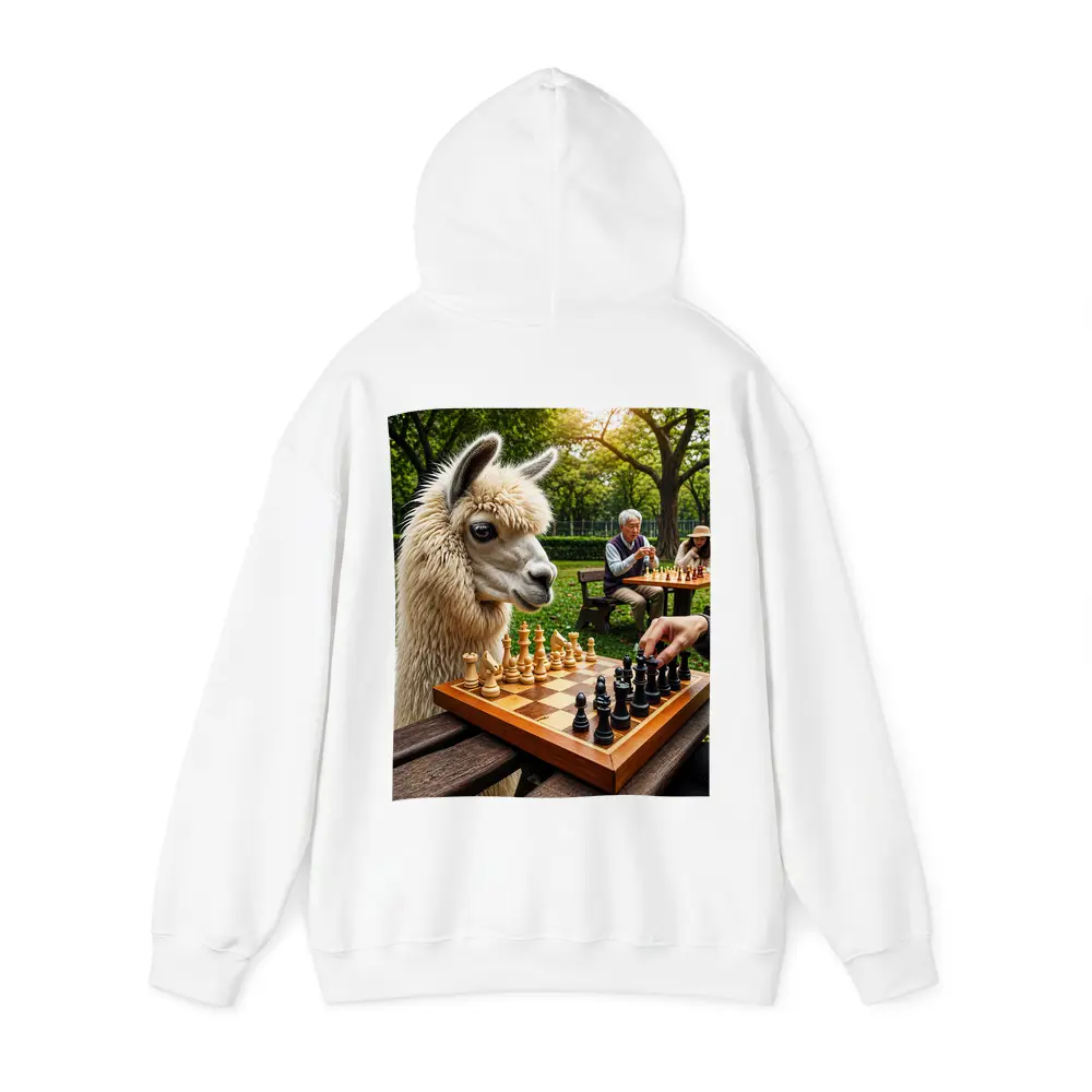 Llama Playing Chess In Green Park – Hoodies