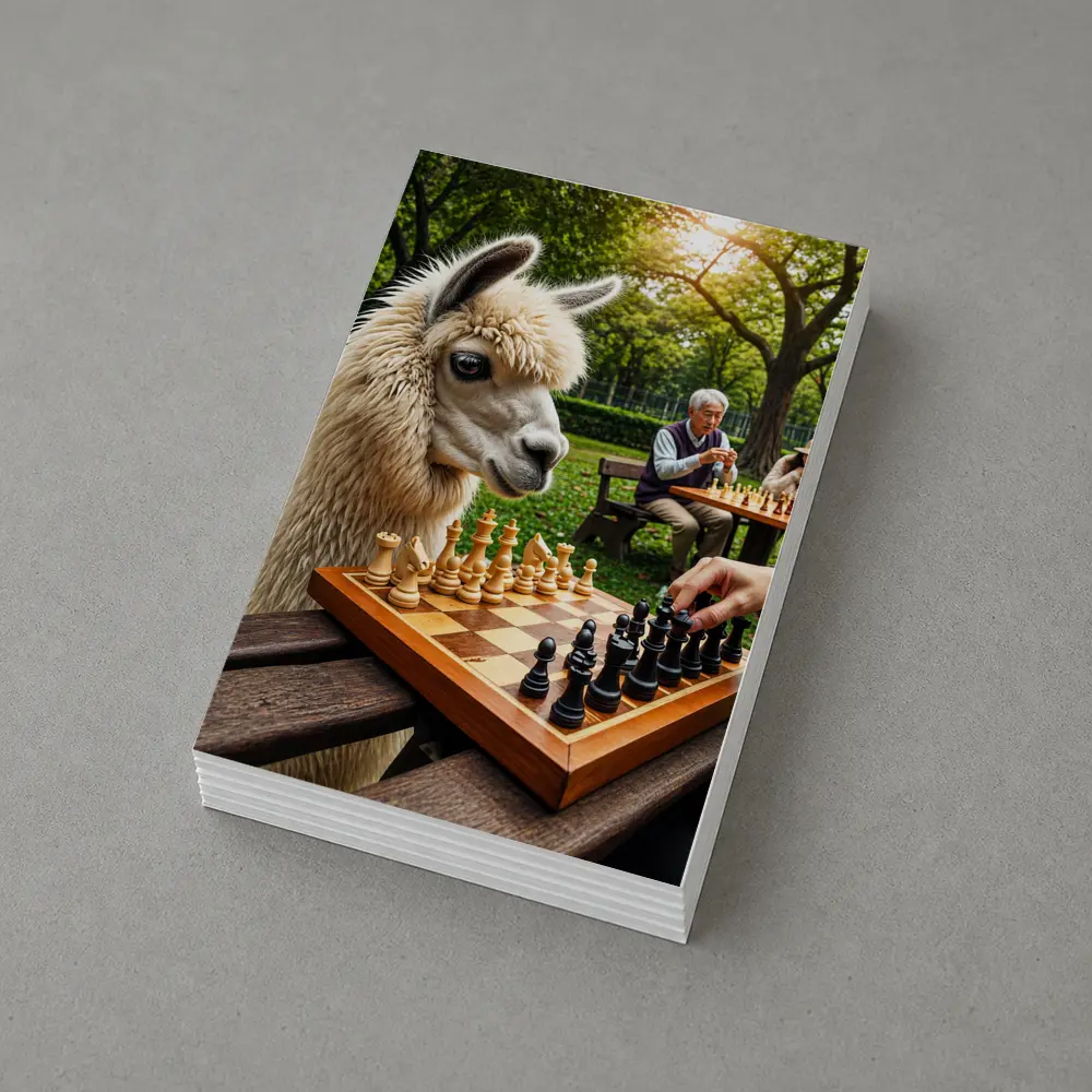 Llama Playing Chess In Green Park – Postcards