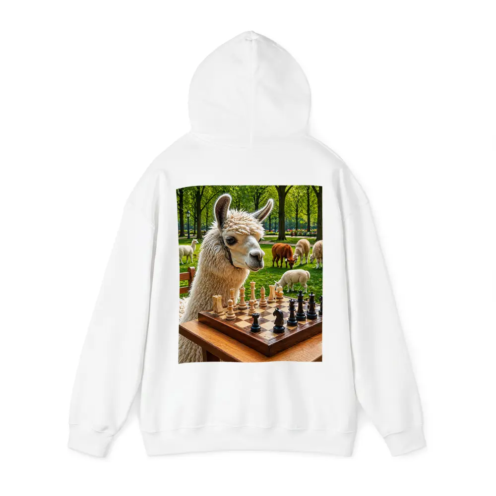 Llama Playing Chess In Green Park – Hoodies