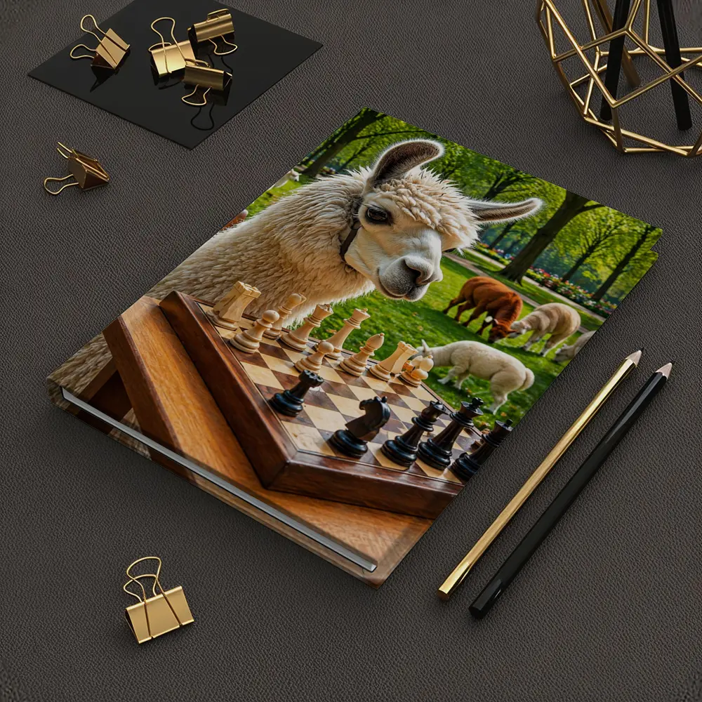 Llama Playing Chess In Green Park – Notebooks