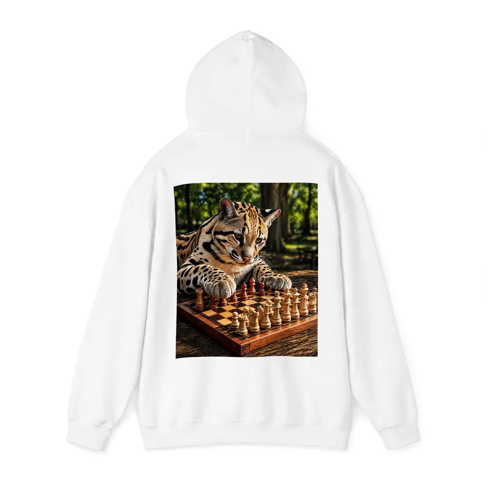 Ocelot Playing Chess In Sunny Park – Hoodies