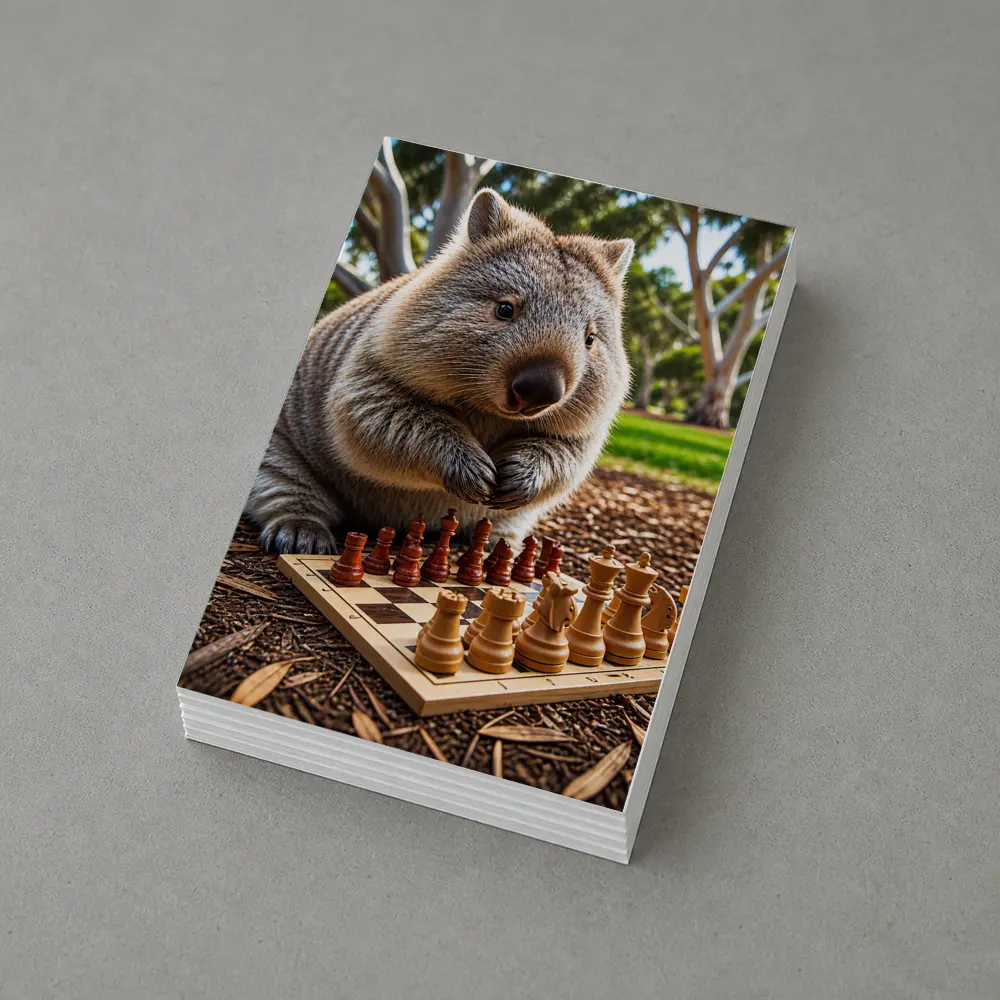 Wombat Playing Chess In Sunny Park – Postcards