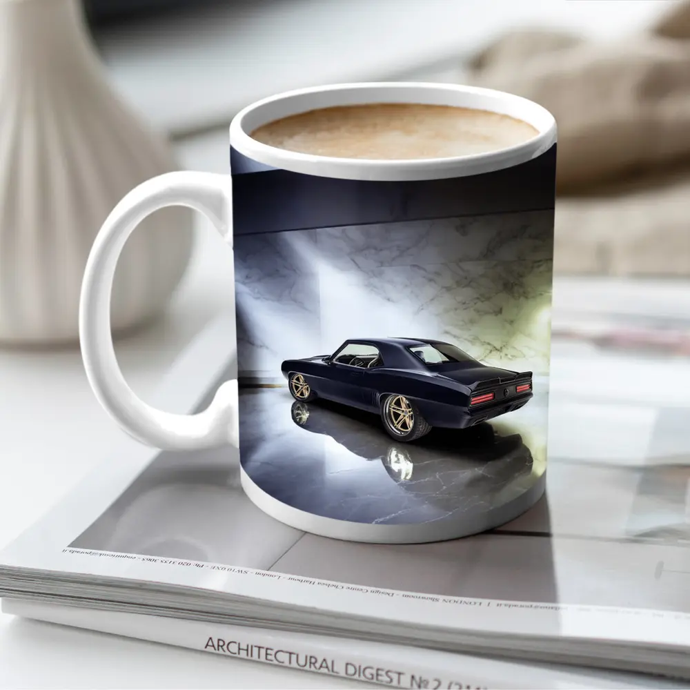 Dark Chevrolet Camaro Classic Muscle Car Marble – Mugs