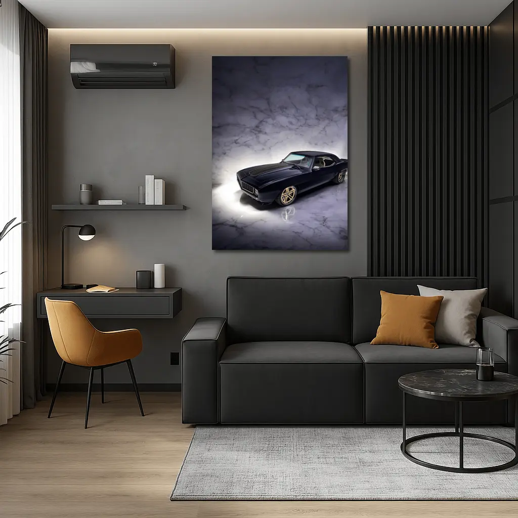 1969 Chevrolet Camaro Dark Blue Marble Studio – Wall Art