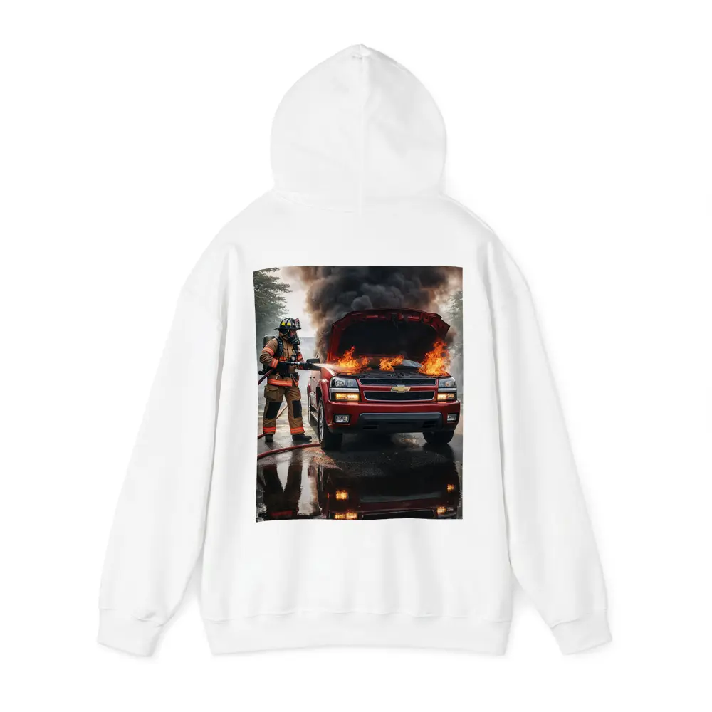 Chevrolet Blazer On Fire Firefighter Scene – Hoodies