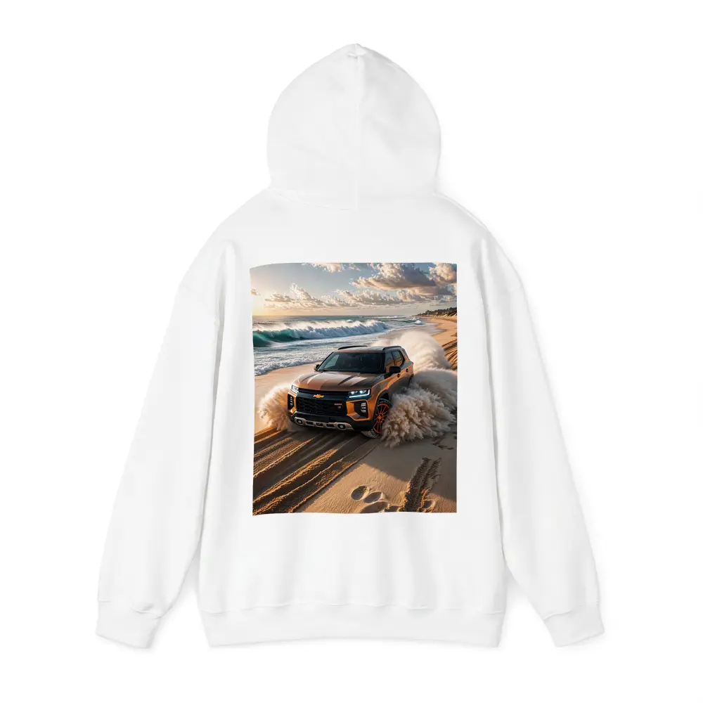 Chevrolet Blazer SUV Drifting On Sandy Beach – Hoodies
