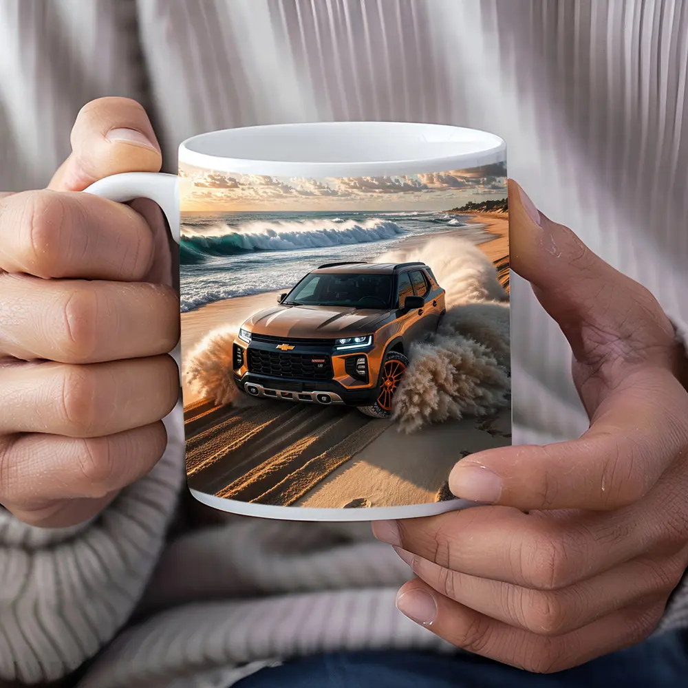 Chevrolet Blazer SUV Drifting On Sandy Beach – Mugs