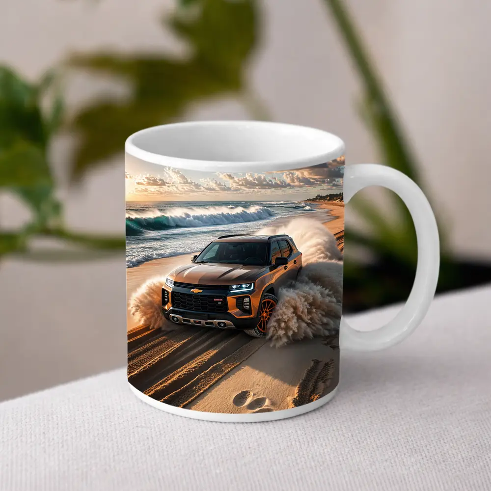 Chevrolet Blazer SUV Drifting On Sandy Beach – Mugs