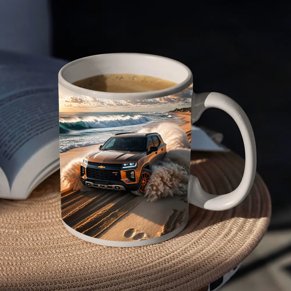 Chevrolet Blazer SUV Drifting On Sandy Beach – Mugs