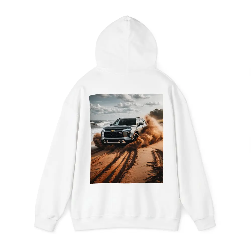 Chevrolet Blazer Drifting Sandy Beach Shore – Hoodies