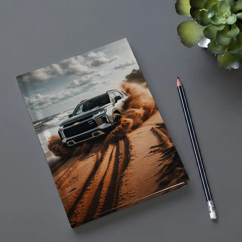 Chevrolet Blazer Drifting Sandy Beach Shore – Notebooks