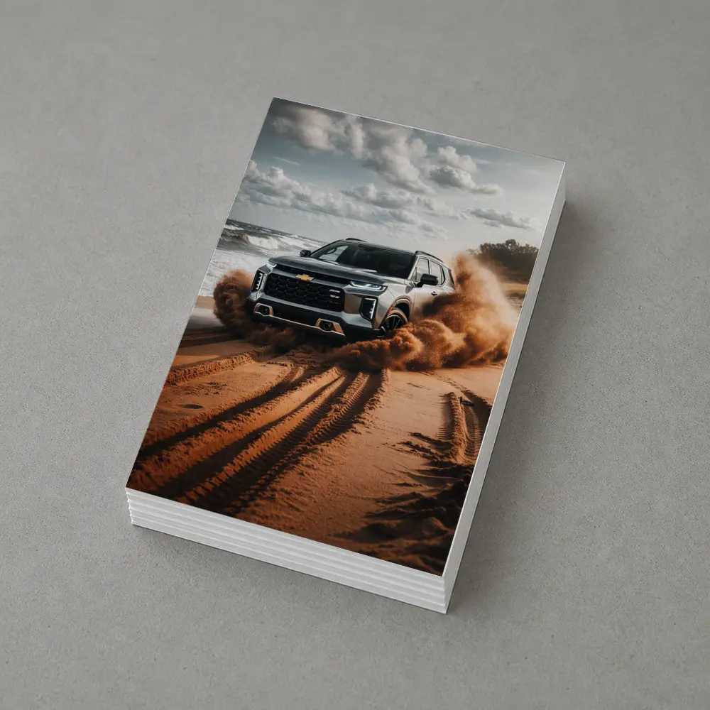 Chevrolet Blazer Drifting Sandy Beach Shore – Postcards