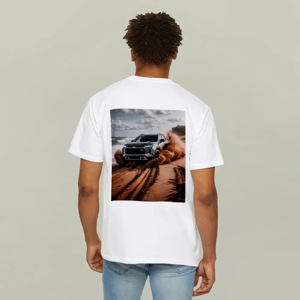 Chevrolet Blazer Drifting Sandy Beach Shore – T-Shirts