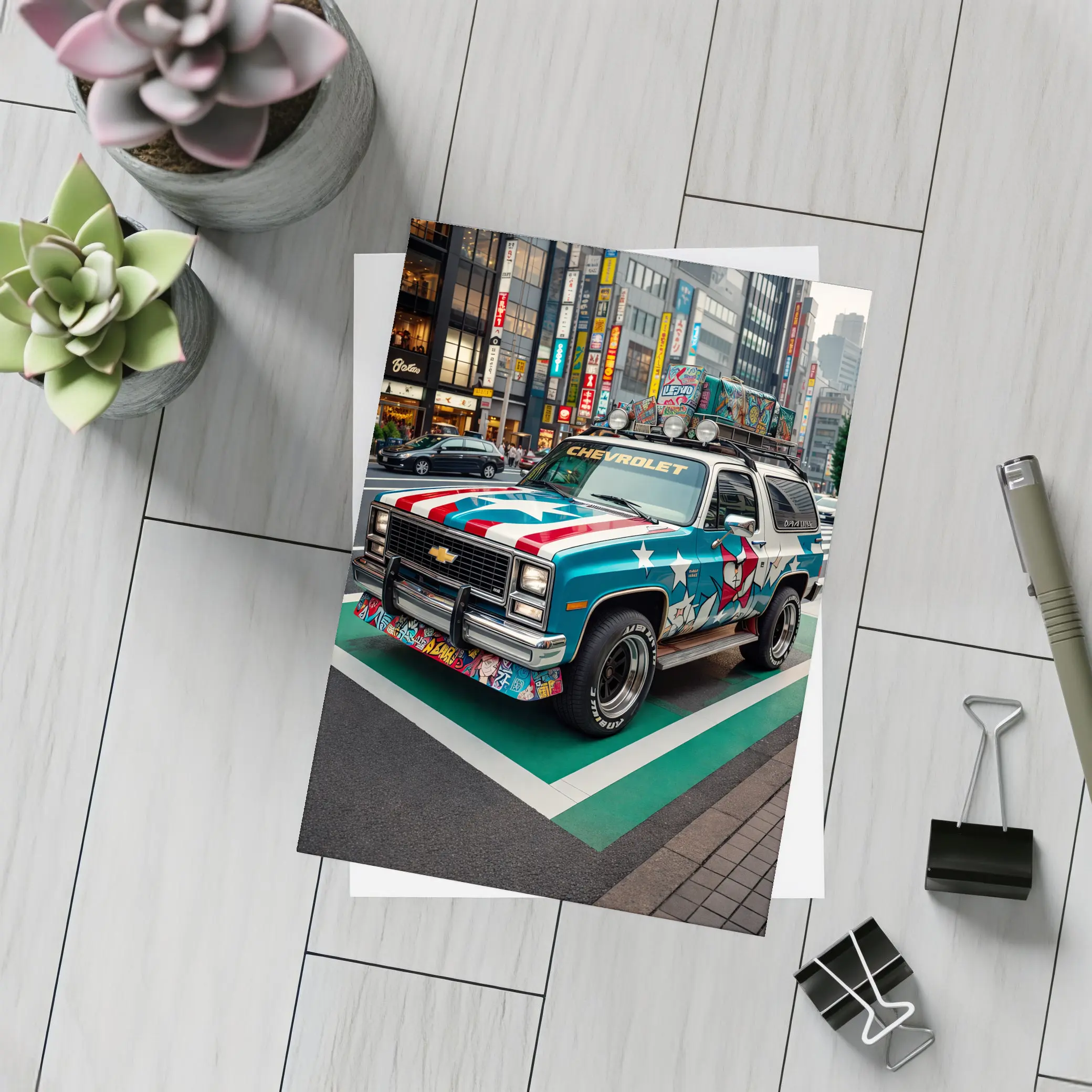 Chevrolet Blazer Tokyo City Street Art – Postcards