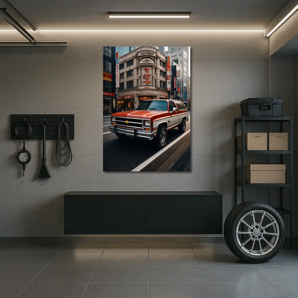 Chevrolet Blazer Parked on Tokyo Street – Wall Art