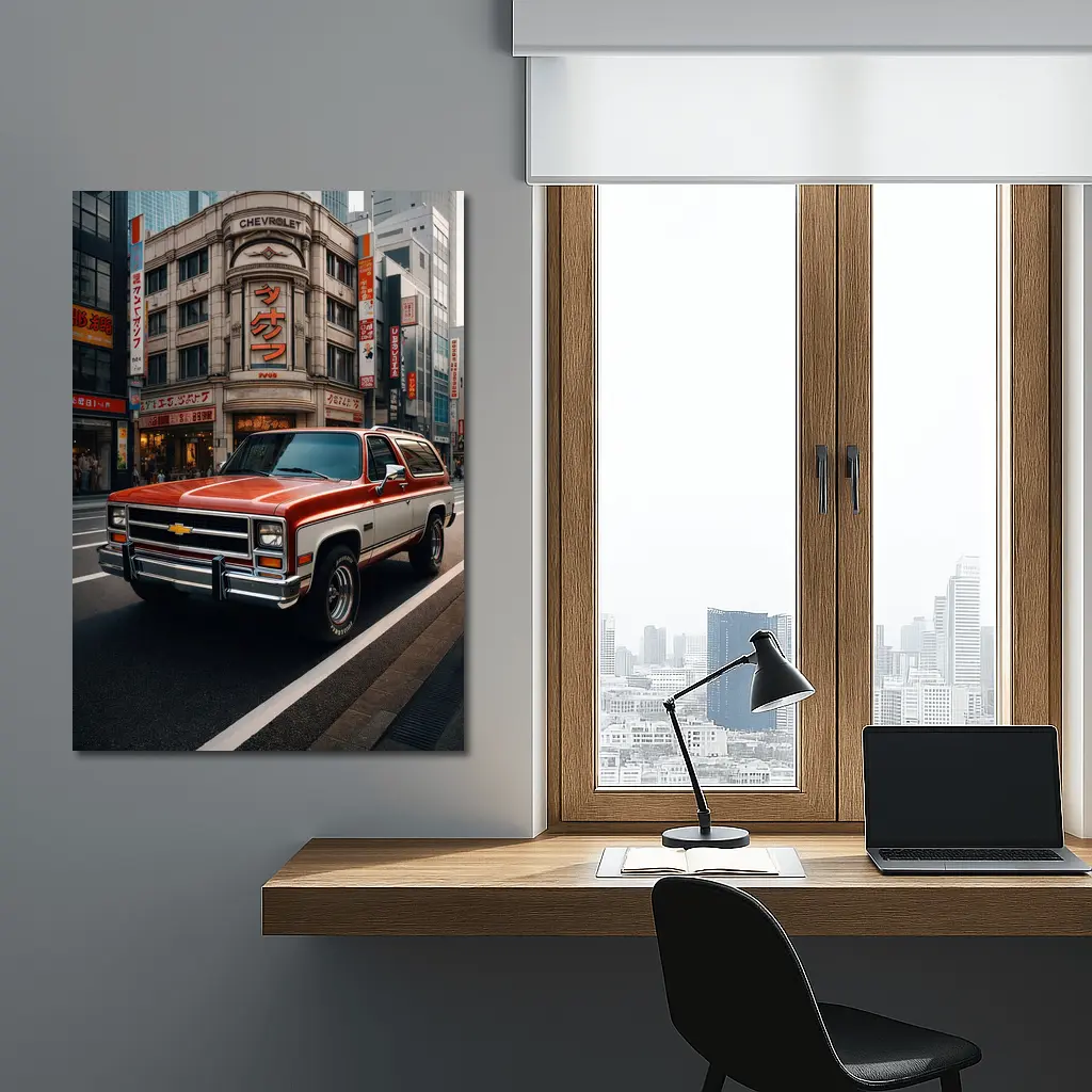 Chevrolet Blazer Parked on Tokyo Street – Wall Art