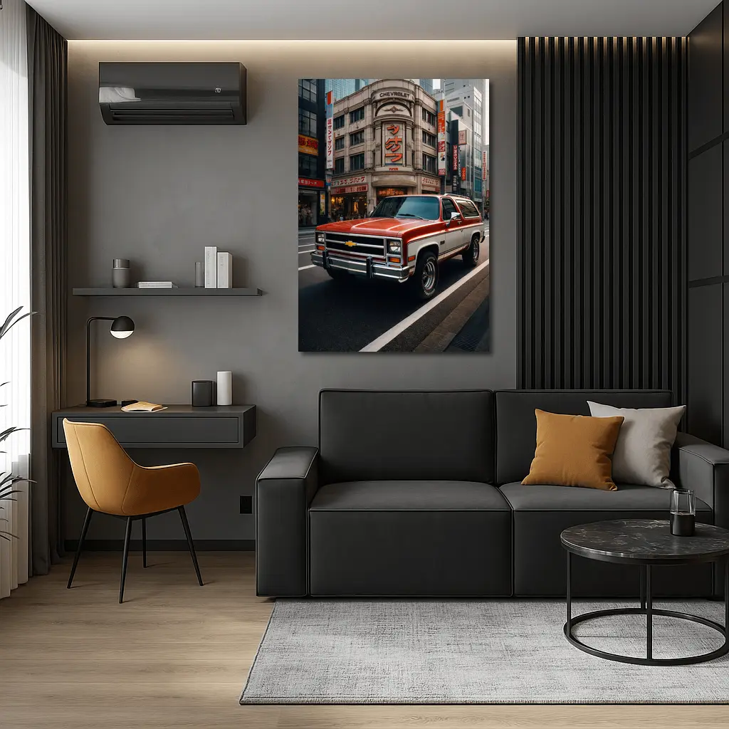 Chevrolet Blazer Parked on Tokyo Street – Wall Art