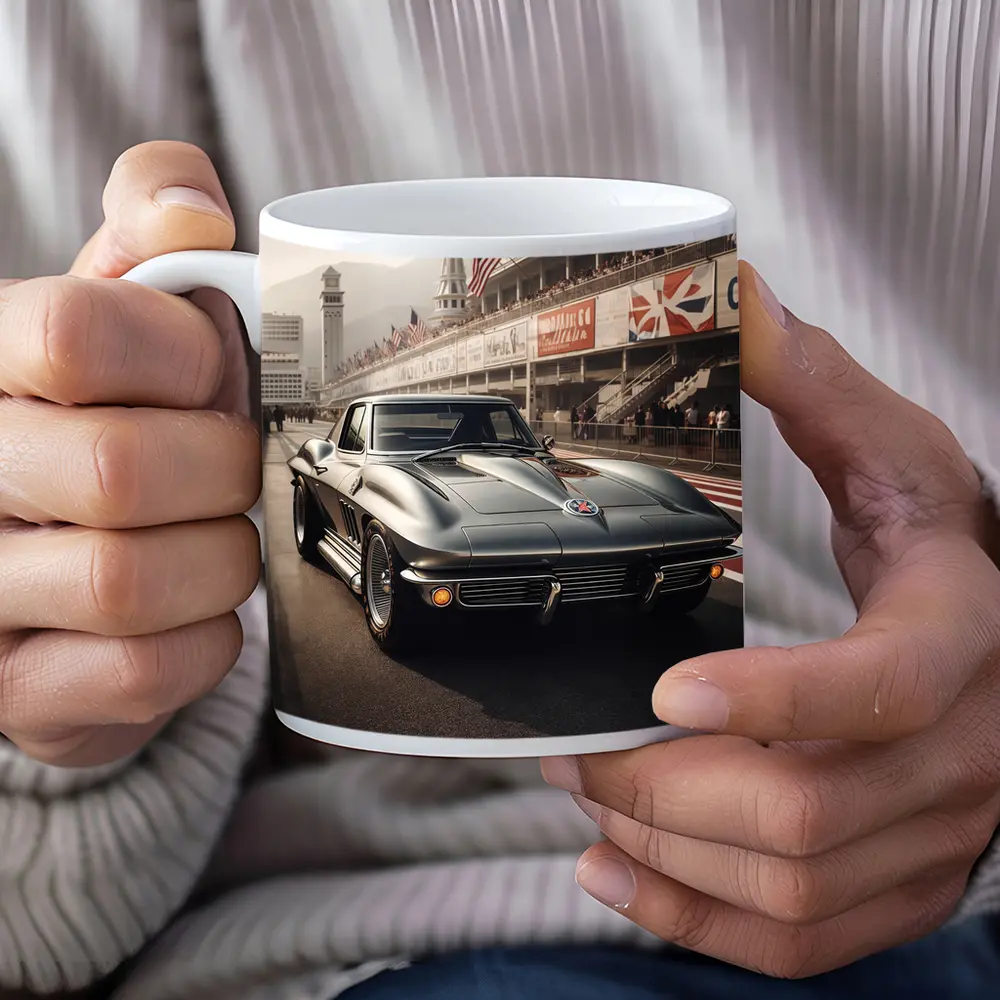 Chevrolet Corvette Classic Racing Track Scene – Mugs