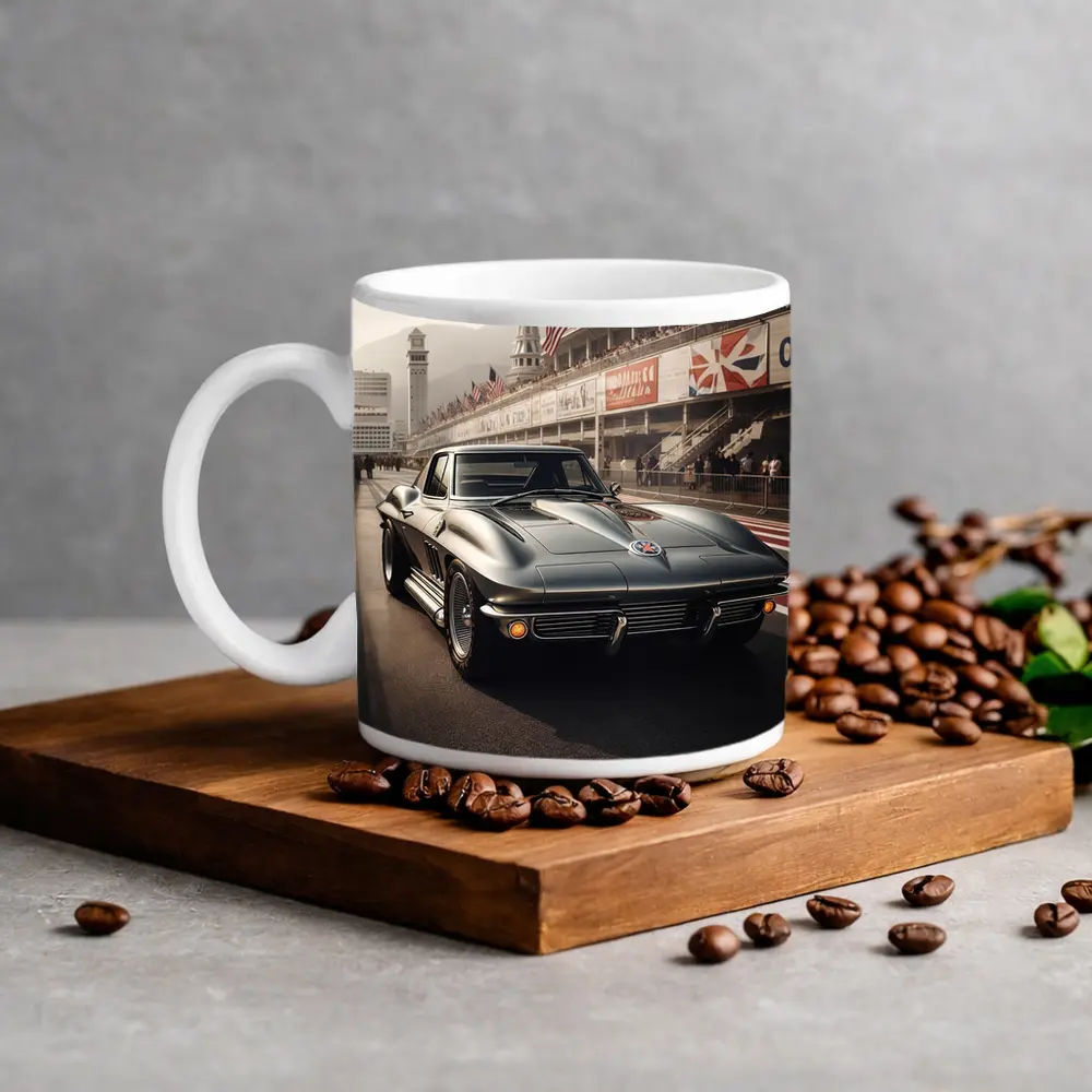 Chevrolet Corvette Classic Racing Track Scene – Mugs