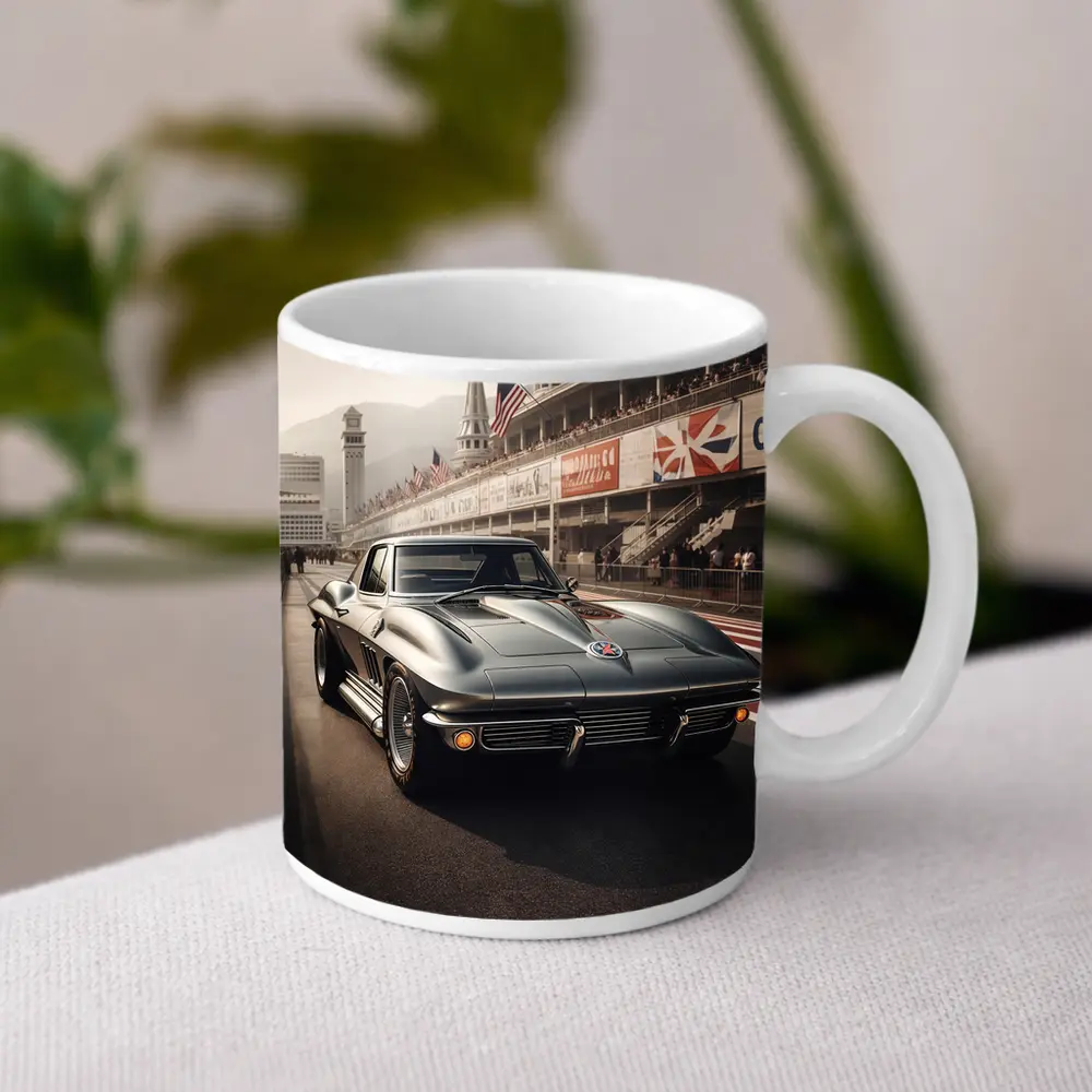 Chevrolet Corvette Classic Racing Track Scene – Mugs