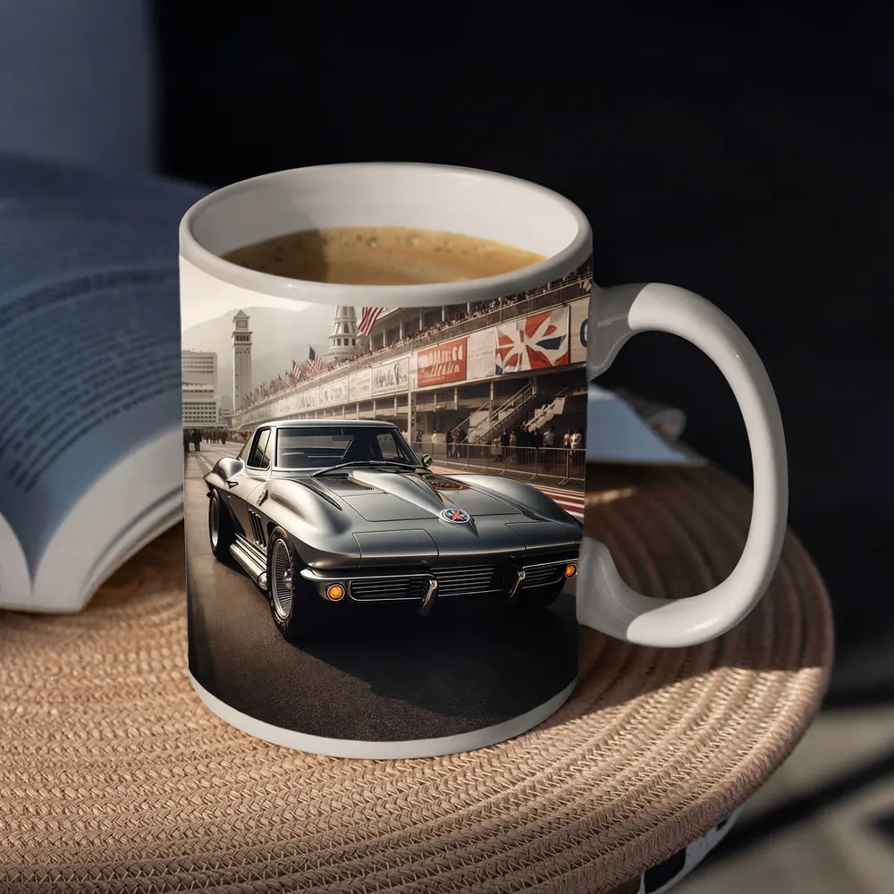 Chevrolet Corvette Classic Racing Track Scene – Mugs