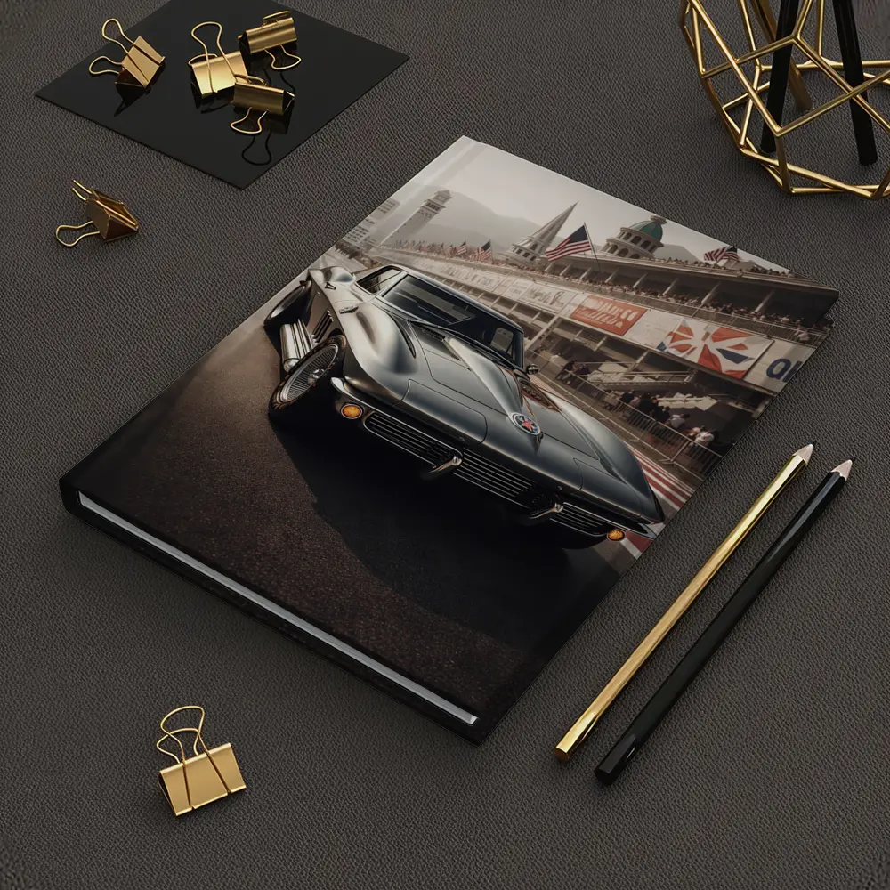 Chevrolet Corvette Classic Racing Track Scene – Notebooks