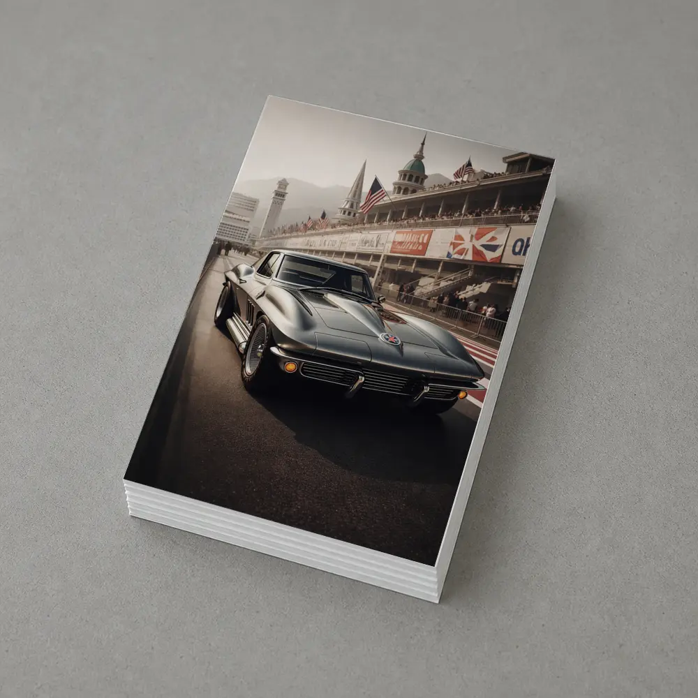 Chevrolet Corvette Classic Racing Track Scene – Postcards