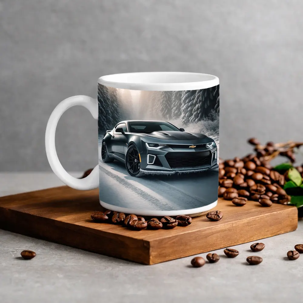 Chevrolet Camaro ZL1 On Snowy Forest Road – Mugs