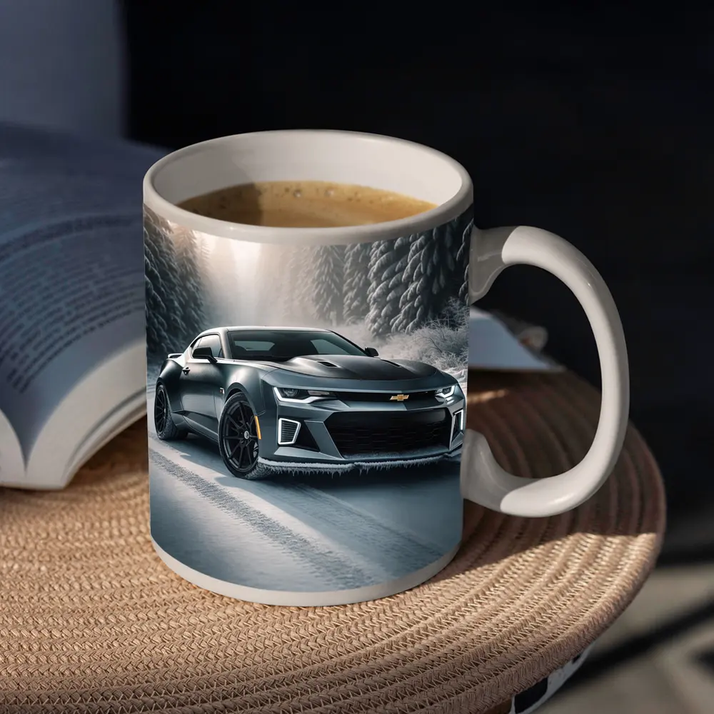 Chevrolet Camaro ZL1 On Snowy Forest Road – Mugs