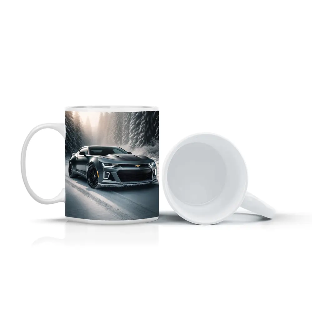Chevrolet Camaro ZL1 On Snowy Forest Road – Mugs