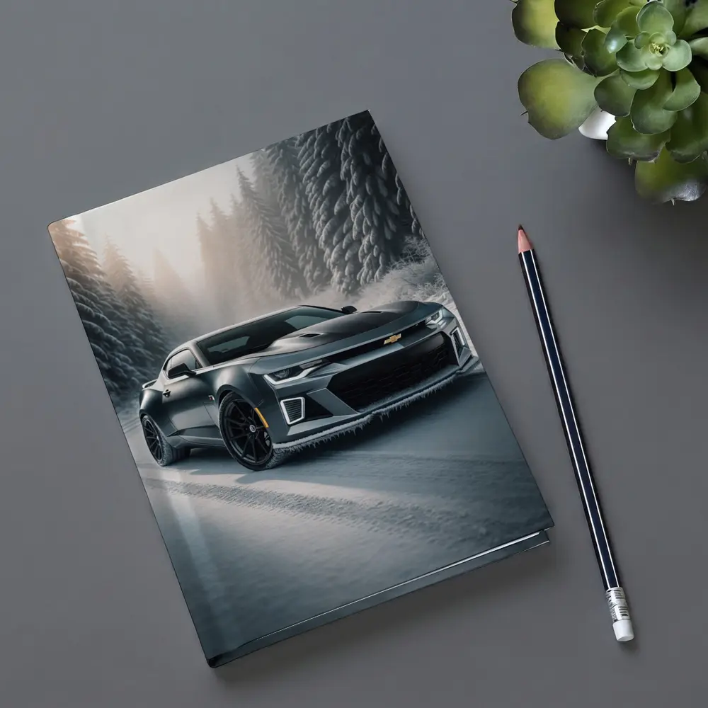 Chevrolet Camaro ZL1 On Snowy Forest Road – Notebooks