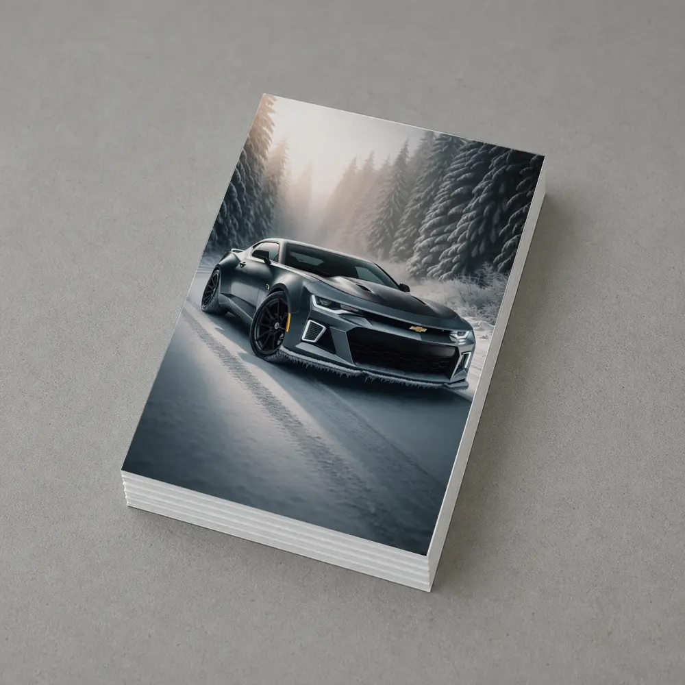 Chevrolet Camaro ZL1 On Snowy Forest Road – Postcards