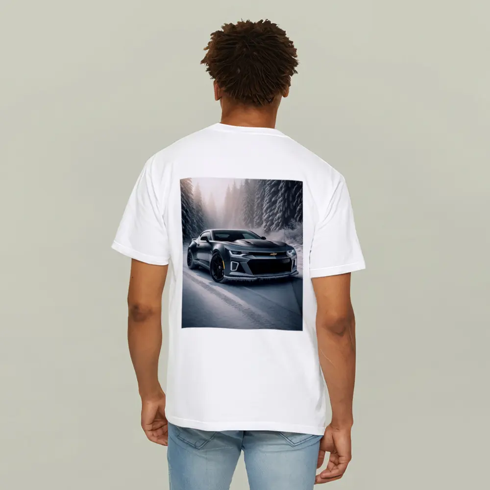 Chevrolet Camaro ZL1 On Snowy Forest Road – T-Shirts