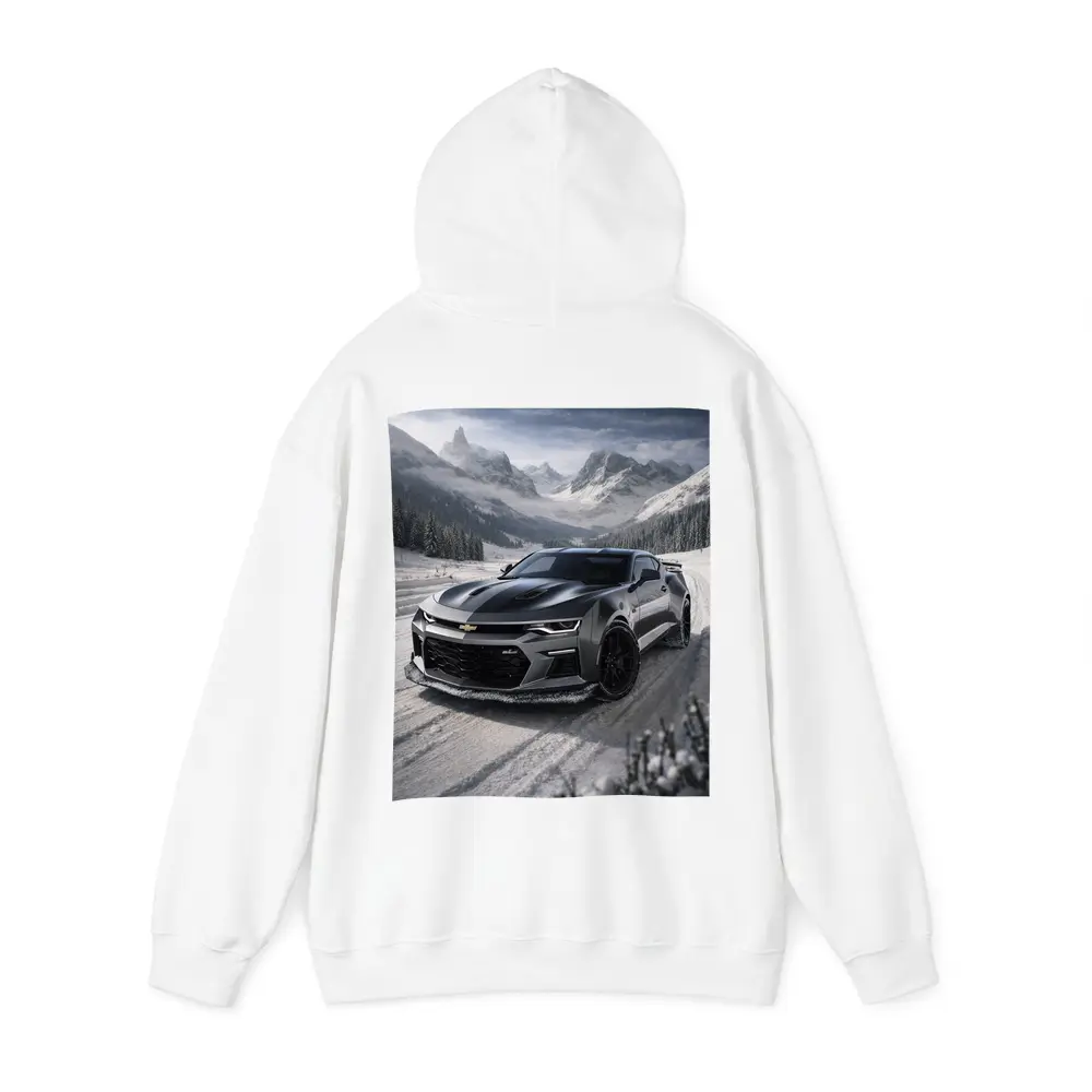 Chevrolet Camaro Black Muscle Car Snowy Mountains – Hoodies