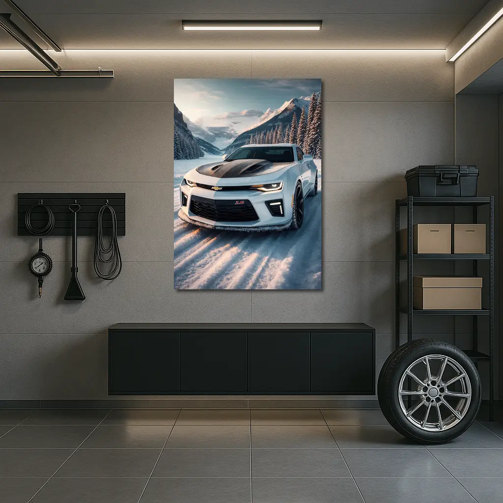 Chevrolet Camaro ZL1 Snowy Mountain Road – Wall Art