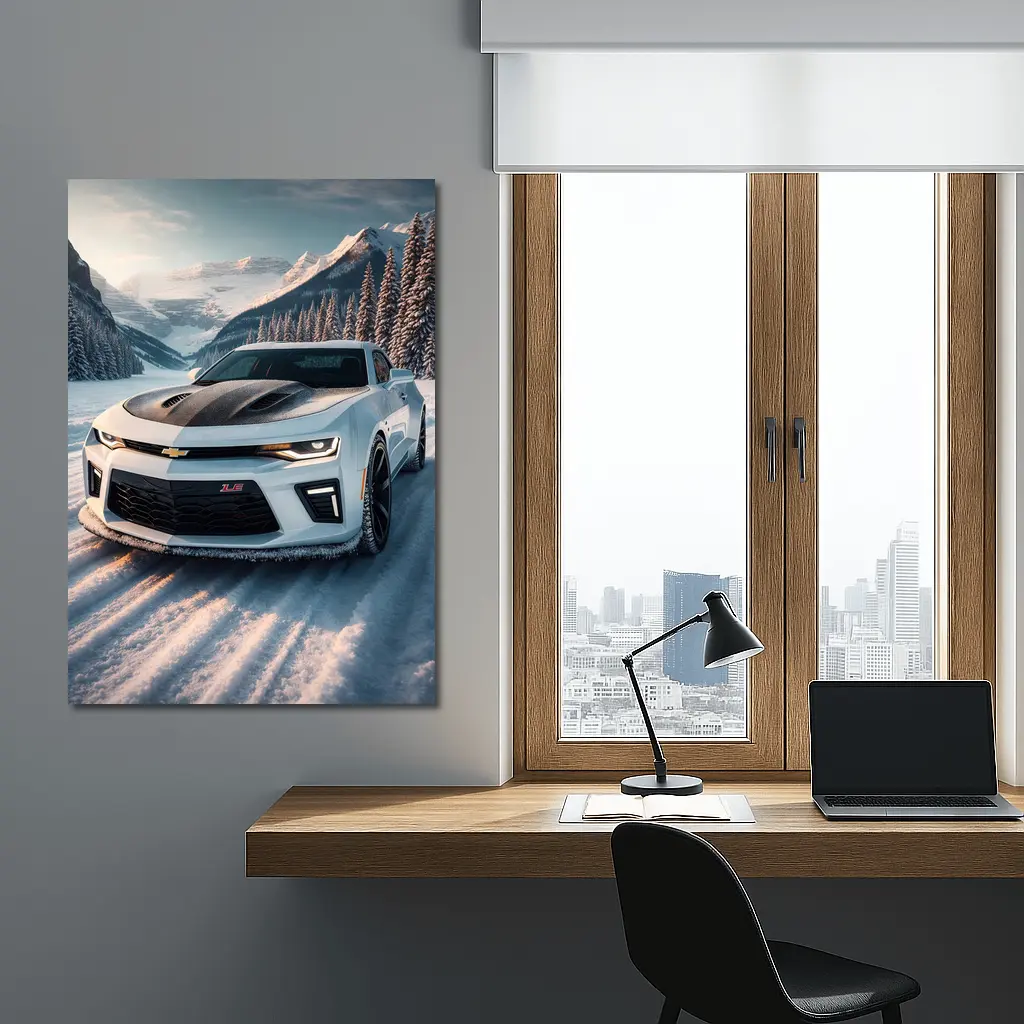 Chevrolet Camaro ZL1 Snowy Mountain Road – Wall Art