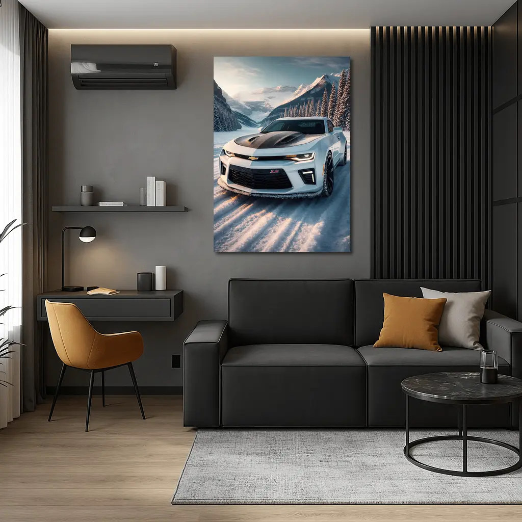 Chevrolet Camaro ZL1 Snowy Mountain Road – Wall Art