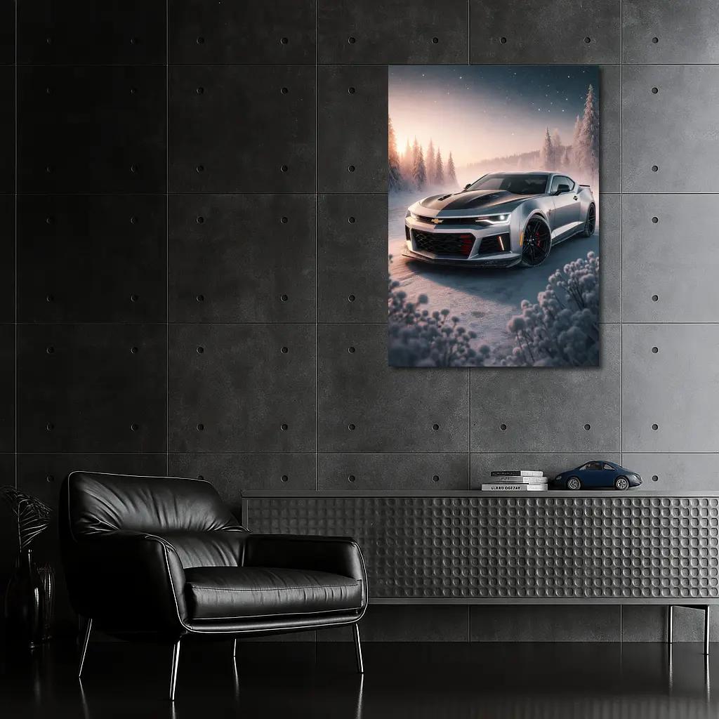 Chevrolet Camaro ZL1 Snowy Winter Night – Wall Art