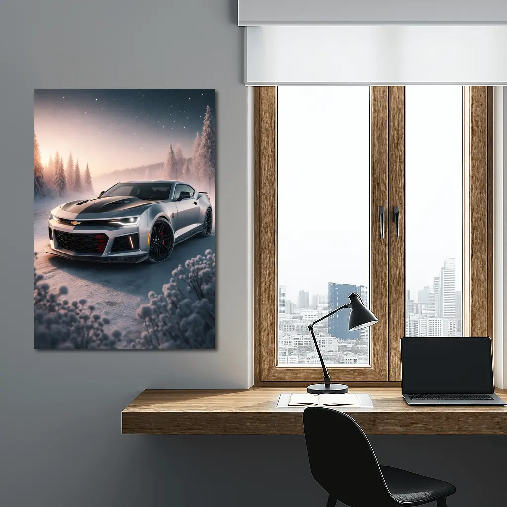 Chevrolet Camaro ZL1 Snowy Winter Night – Wall Art