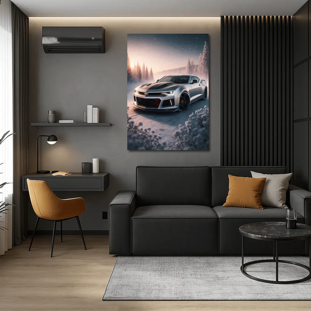 Chevrolet Camaro ZL1 Snowy Winter Night – Wall Art