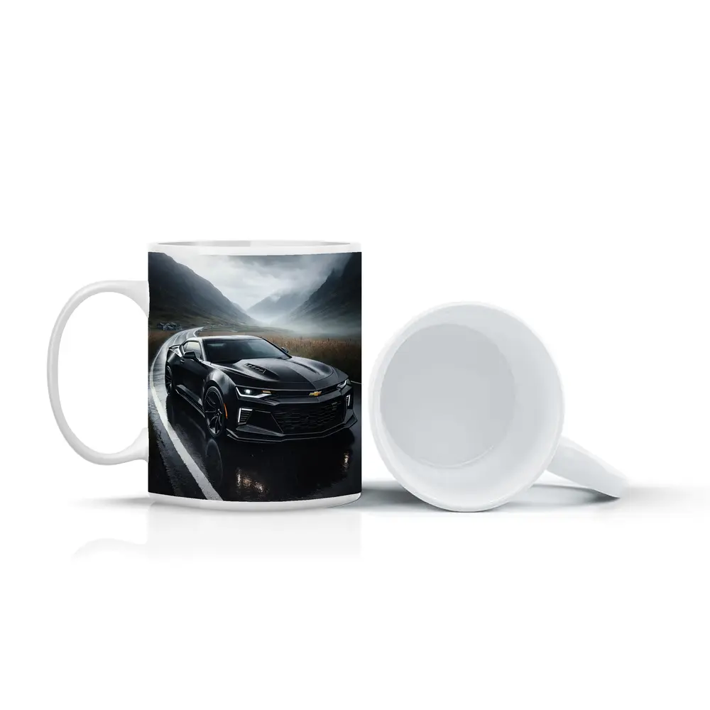 Chevrolet Camaro Black Rainy Mountain Road – Mugs