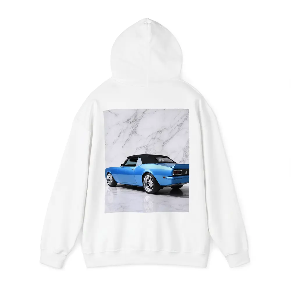 Chevrolet Camaro Blue Convertible Marble Background – Hoodies