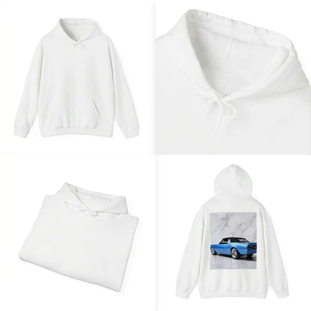 Chevrolet Camaro Blue Convertible Marble Background – Hoodies
